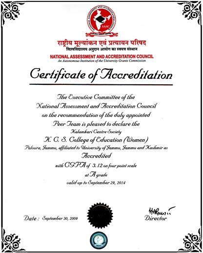 Certificate of Accreditation